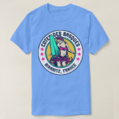 Retro Surfer Babe Badge Cotes des Basques Biarritz T-shirt (Design voorkant)