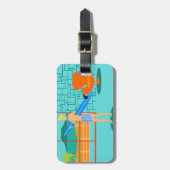 Retro Surfer-Bagagelabel Bagagelabel (Voorkant verticaal)