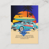 Retro Surfer Car Baby shower Informatiekaartje (Voorkant)