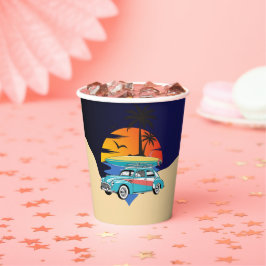 Retro Surfer Car Baby shower Papieren Bekers