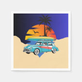 Retro Surfer Car Baby shower Servet (Voorkant)