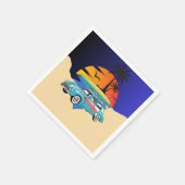 Retro Surfer Car Baby shower Servet (Hoek)
