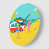 Retro surfer Couple Acrylwandklok Grote Klok (Hoek)