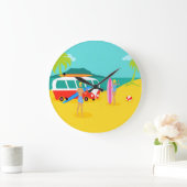 Retro surfer Couple Acrylwandklok Grote Klok (Huis)
