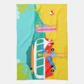 Retro Surfer Couple Kitchen Towel Theedoek (Verticaal)