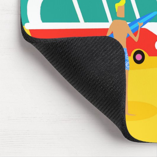 Retro Surfer Couple Mousepad Muismat (Hoek)
