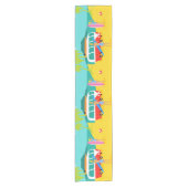 Retro Surfer Couple Table Runner Korte Tafelloper (Voorkant)
