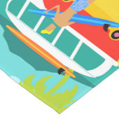 Retro Surfer Couple Table Runner Korte Tafelloper (Hoek)