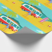Retro Surfer Couple Wrapping Paper Cadeaupapier (Hoek)