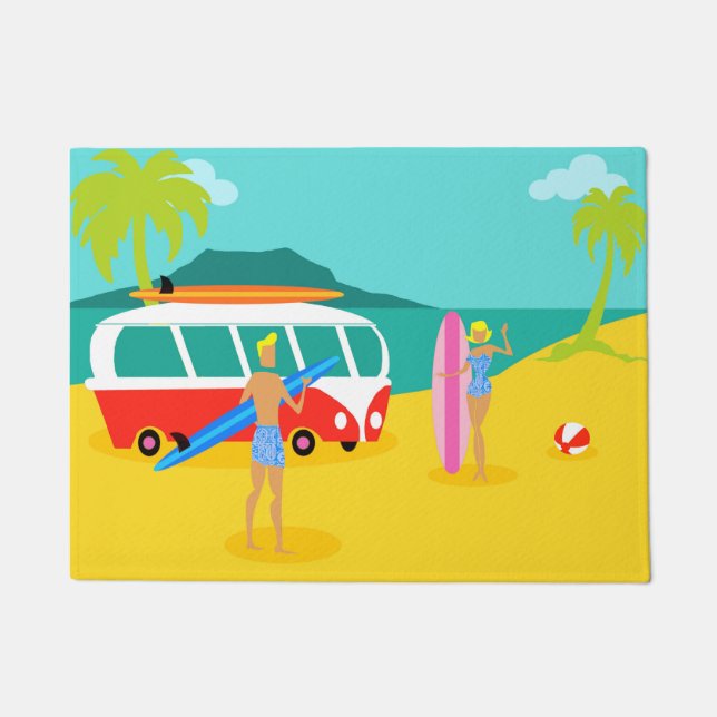 Retro Surfer Coupondeur Mat (Voorkant)