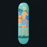 Retro Surfer Dude Skateboard<br><div class="desc">Elke dag kan een dag op het strand zijn met dit Retro Surfer Dude Skateboard. Het minimalistische kunstontwerp uit de jaren 60 heeft een blonde surfer die door de zon gekust is en klaar staat om een golf op te vangen. Onze fitte surfer kijkt uit op de oceaan door de...</div>