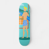 Retro Surfer Dude Skateboard (Voorkant)