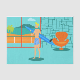 Retro Surfer Dude Tissue Paper Tissuepapier