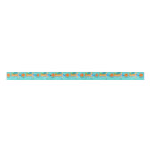 Retro Surfer Kerst Satin Ribbon Satijnen Lint (Voorkant)