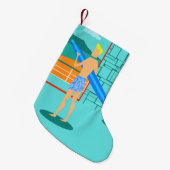 Retro Surfer Kerst Stocking Kleine Kerstsok (Voorkant (Hangend))
