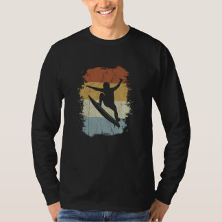 Retro Surfer Kick Out Wave Jumping Surfing T-shirt