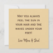 Retro Surfer Sunset Beach Birthday Kaart (Achterkant)