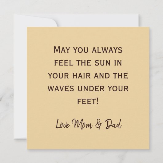 Retro Surfer Sunset Beach Birthday Kaart (Achterkant)