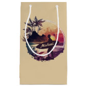 Retro Surfer Sunset Beach Klein Cadeauzakje (Voorkant)