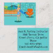 Retro Surfer-Visitekaartjes Visitekaartje (Voorkant / Achterkant)