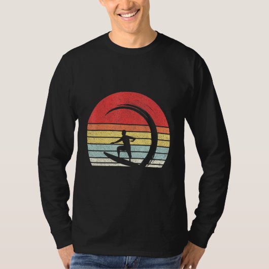  Retro Surfer Wave Surfen Surf Strand T-shirt (Voorkant)