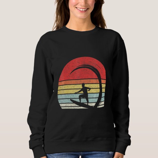 Retro Surfer Wave Surfen Surf Strand Trui (Voorkant)