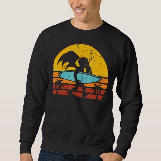 Retro Surfer Wave Surfing Surf Beach Trui (Voorkant)