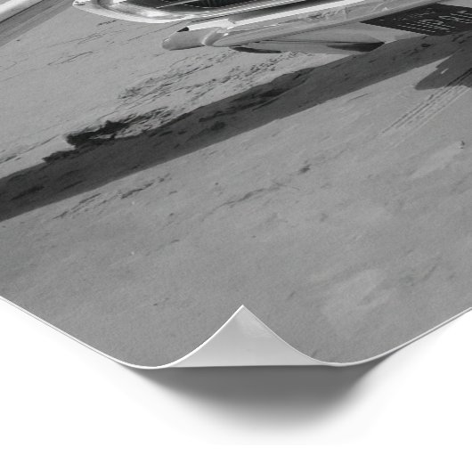 Retro Surfers, Zwart-wit Beach  Poster (Hoek)