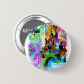 Retro Surfing Badge Ronde Button 5,7 Cm (Voorkant /achterkant)