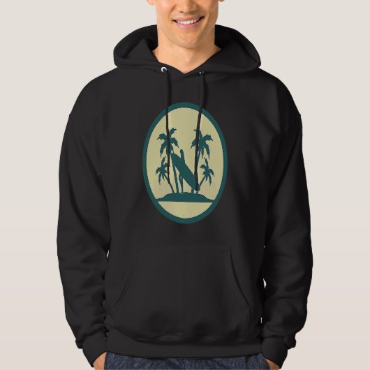 Retro Surfing Beach Vintage Summer Sport Hoodie (Voorkant)