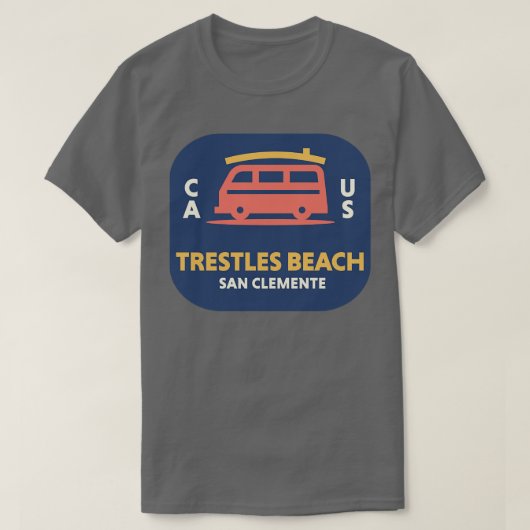 Retro Surfing Embleem Trestles San Clemente Califo T-shirt (Design voorkant)