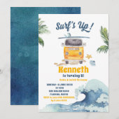 Retro Surfing Kind Birthday Uitnodiging (Voorkant / Achterkant)