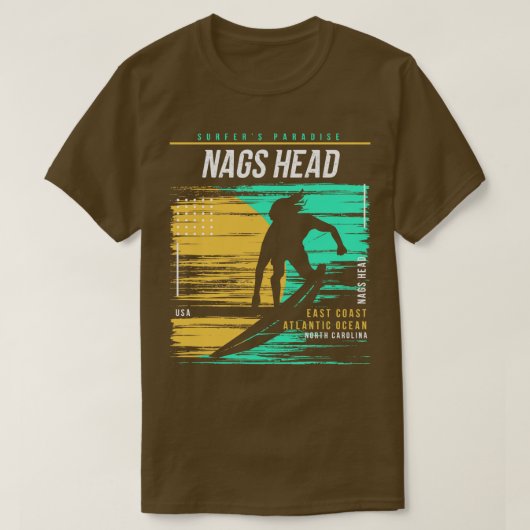 Retro Surfing Nags Head North Olina Surfer T-shirt (Design voorkant)
