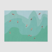 Retro Surfing Ocean Minimalist Coastal Tissuepapier (Voorkant)