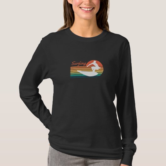 Retro Surfing Surfer Premium T-shirt (Voorkant)