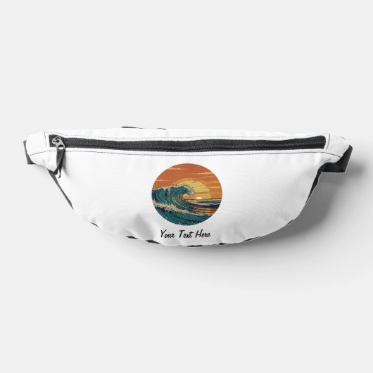Retro Surfing Wave Surfer Zomer Beach zon Heuptasje (Liggend)