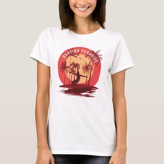 Retro Surfingparadijs T-Shirt (Voorkant)