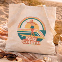 Retro Surfmeisje Blijf Gouden Kust