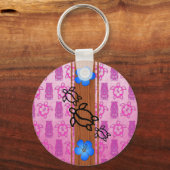 Retro Surfplank Honu Sleutelhanger (Voorkant)