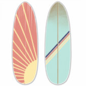  retro surfplank sticker (Voorkant)