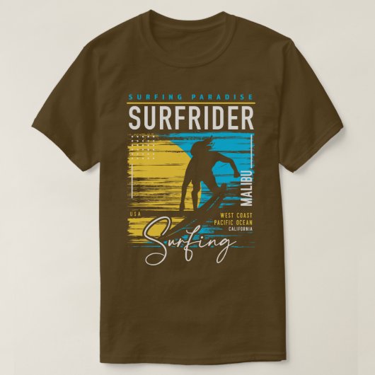 Retro Surfrider Beach Malibu Surfen Parad T-shirt (Design voorkant)
