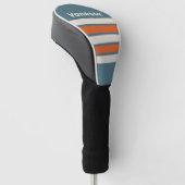 Retro Surfside Over Dwars Strepen met Naam Golfheadcover (Schuin)