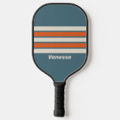 Retro Surfside overdwars gestreept met naam Pickleball Paddle (Achterkant)