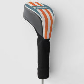 Retro Surfside Pin Strepen met Naam Golfheadcover (Schuin)