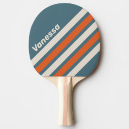 Retro Surfside Schuine Strepen met Naam Tafeltennisbatje