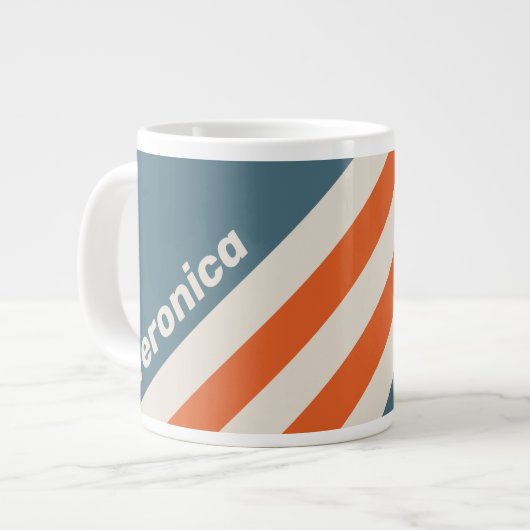 Retro Surfside Strepen met Naam Grote Koffiekop (Links)