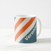 Retro Surfside Strepen met Naam Koffiemok (Voorkant rechts)