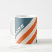 Retro Surfside Strepen met Naam Koffiemok (Voorkant links)