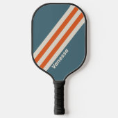 Retro Surfside Strepen met Naam Pickleball Paddle (Voorkant)