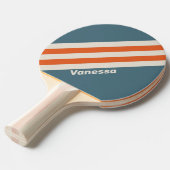 Retro Surfside Strepen met Naam Tafeltennisbatje (Voorkant Gekanteld)